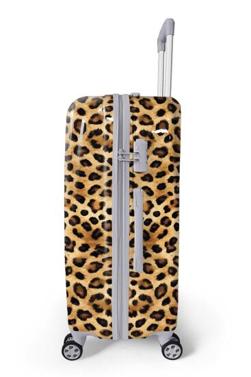 Coral High Kahverengi Leopar Desenli PC Büyük Boy Valiz (70cm) 16843 - 5