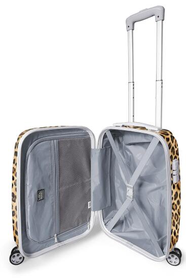 Coral High Kahverengi Leopar Desenli PC Kabin Boy Valiz (50cm) 16841 - 2