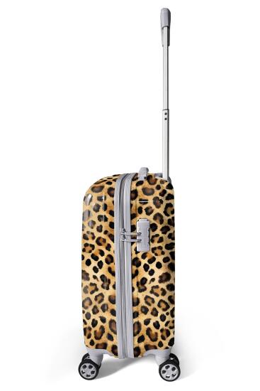 Coral High Kahverengi Leopar Desenli PC Kabin Boy Valiz (50cm) 16841 - 5