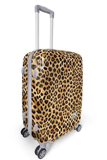 Coral High Kahverengi Leopar Desenli PC Orta Boy Valiz (60cm) 16842 - 6