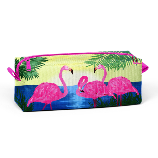 Coral High Pembe Flamingo Desenli Kalem Çantası 22374 - 1