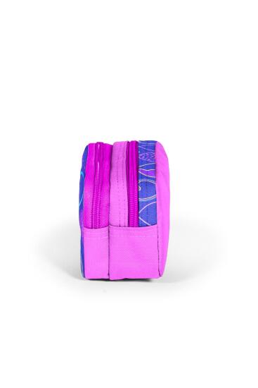 Coral High Kids Açık Pembe Lavanta Kalp Desenli İki Bölmeli Kalem Çantası 22280 - 2