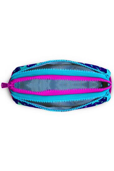 Coral High Kids Saks Pembe Yıldız Desenli Üç Bölmeli Kalem Çantası 22311 - 4