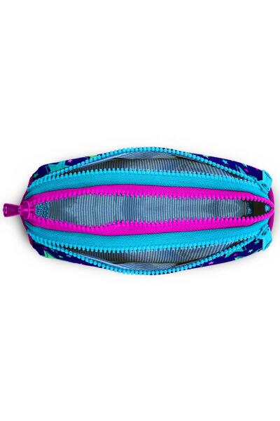 Coral High Kids Saks Pembe Yıldız Desenli Üç Bölmeli Kalem Çantası 22311 - 4