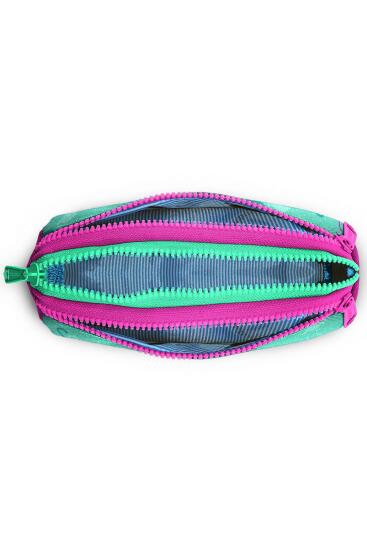 Coral High Kids Su Yeşili Neon Pembe Flamingo Desenli Üç Bölmeli Kalem Çantası 22315 - 4