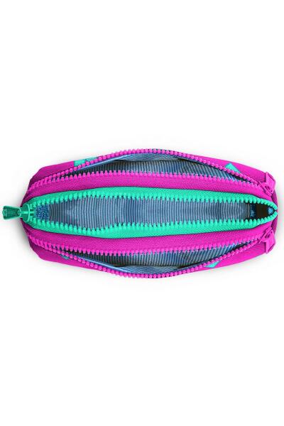 Coral High Kids Neon Pembe Su Yeşili Kalp Desenli Üç Bölmeli Kalem Çantası 22317 - 4