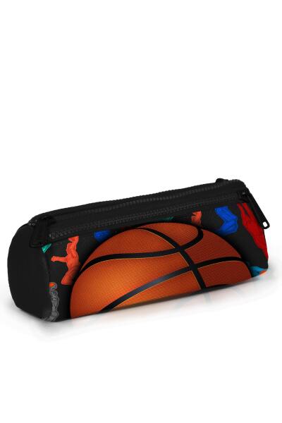 Coral High Kids Siyah Basketbol Desenli Üç Bölmeli Kalem Çantası 22321 - 3