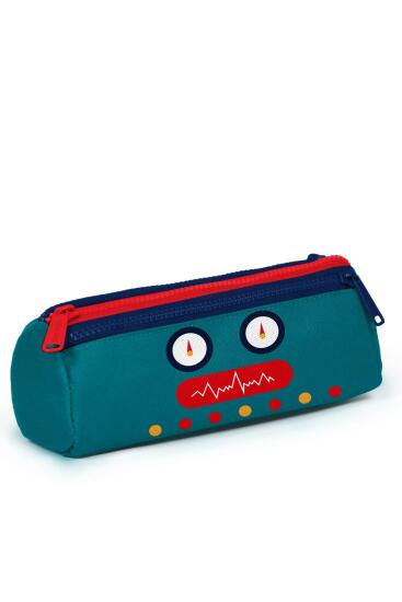 Coral High Kids Lacivert Çivit Robot Desenli Üç Bölmeli Kalem Çantası 22324 - 3