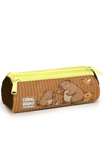 Coral High Kids Kapibara Desenli Üç Bölmeli Kalem Çantası 22099 - 1