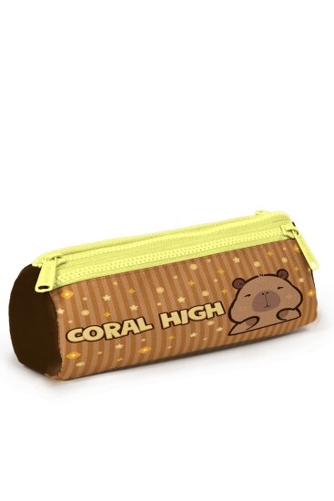 Coral High Kids Kapibara Desenli Üç Bölmeli Kalem Çantası 22099 - 3