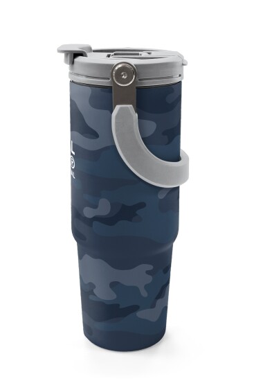 Coral High Kamuflaj Desenli Pipetli ve Direkt İçim Çelik Termos 900 ml 38742 - 5