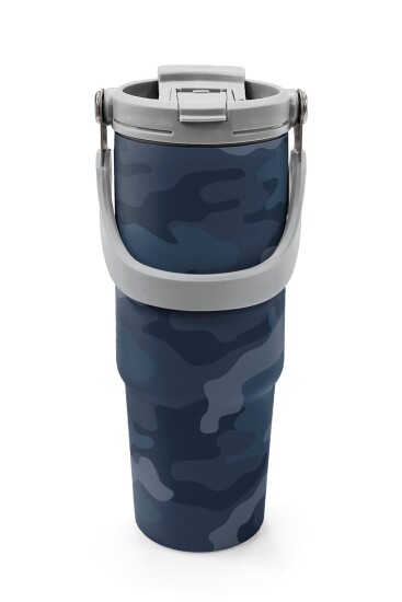 Coral High Kamuflaj Desenli Pipetli ve Direkt İçim Çelik Termos 900 ml 38742 - 7