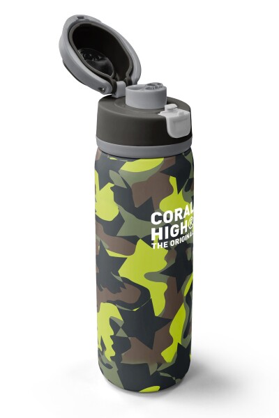 Coral High Kamuflaj Yıldız Desenli Pipetli ve Direkt İçim Çelik Termos 800 ml 38576 - 3