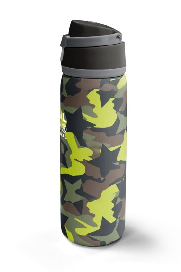 Coral High Kamuflaj Yıldız Desenli Pipetli ve Direkt İçim Çelik Termos 800 ml 38576 - 5