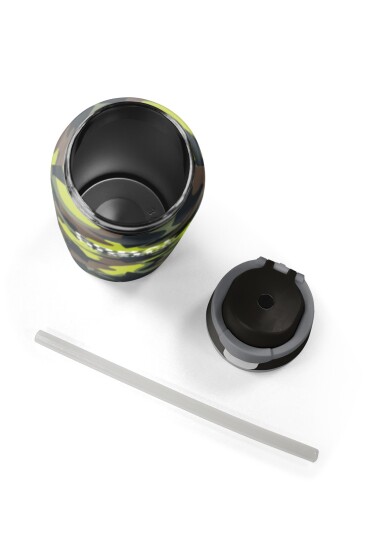 Coral High Kamuflaj Yıldız Desenli Pipetli ve Direkt İçim Çelik Termos 800 ml 38576 - 8