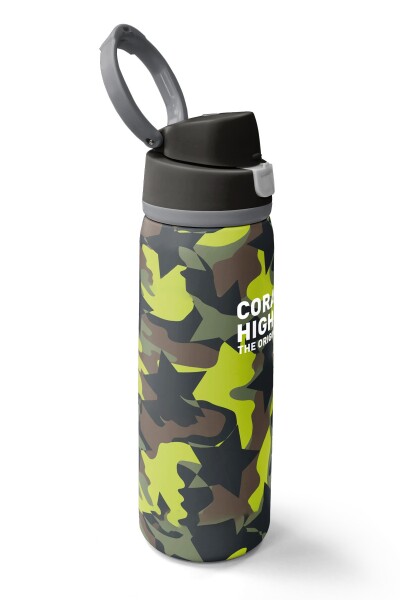 Coral High Kamuflaj Yıldız Desenli Pipetli ve Direkt İçim Çelik Termos 800 ml 38576 - 2