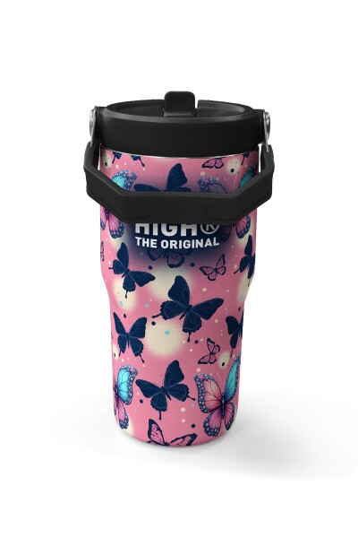 Coral High Kelebek Desenli Katlanır Ağızlıklı Çelik Termos 600 ml 38905 - 5