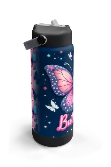 Coral High Kelebek Desenli Katlanır Ağızlıklı Çelik Termos 650 ml 38331 - 3