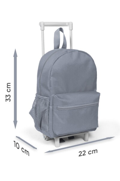 Minik Yuva Çekçekli Sırt Çantası Saks Mavi Astronot Desenli İki Bölmeli 24018 - 6