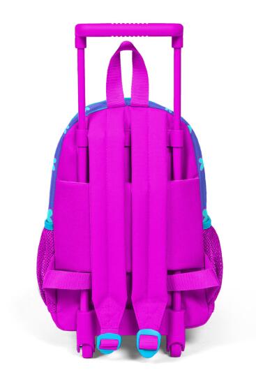 Minik Yuva Çekçekli Sırt Çantası Lavanta Pembe Kalp Desenli İki Bölmeli 24007 - 4