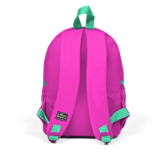 Minik Yuva Sırt Çantası Neon Pembe Dama Desenli İki Bölmeli 23501 - 3
