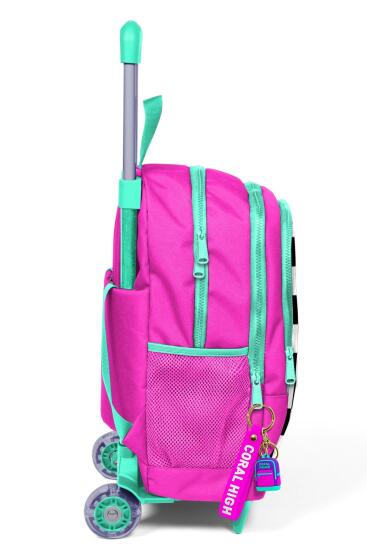 Coral High Kids Neon Pembe Dama Desenli Üç Bölmeli Çekçekli Okul Sırt Çantası 23901 - 6