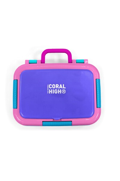 Coral High Kids Açık Pembe Lavanta Desenli Paslanmaz Çelik Beslenme Kabı 39354 - 5