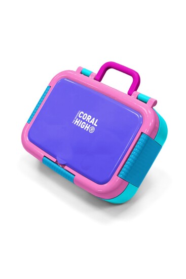 Coral High Kids Açık Pembe Lavanta Desenli Paslanmaz Çelik Beslenme Kabı 39354 - Coral High