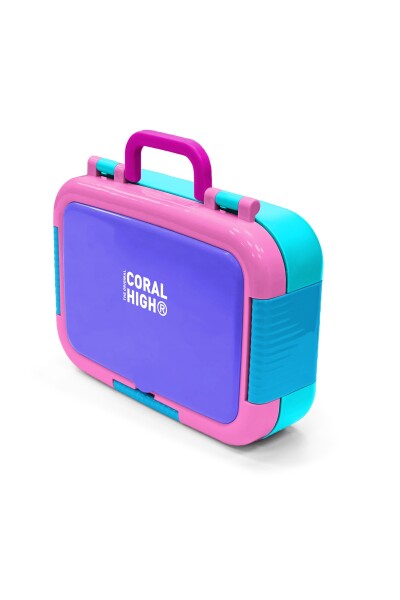 Coral High Kids Açık Pembe Lavanta Desenli Paslanmaz Çelik Beslenme Kabı 39354 - 4