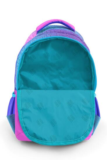 Coral High Kids Açık Pembe Mavi Kaplumbağa Desenli Üç Bölmeli Okul Sırt Çantası 23497 - 8