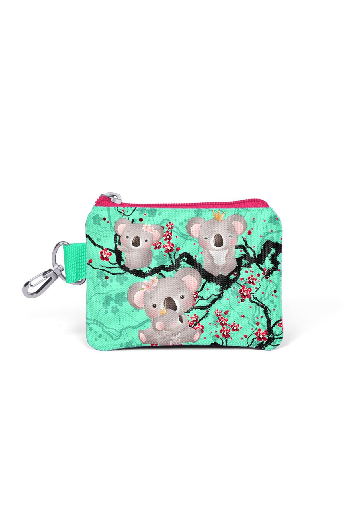Coral High Kids Su Yeşilİ Neon Mercan Koala Desenli Bozuk Para Çantası 21813