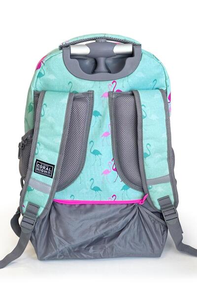Coral High Kids Flamingo Desenli, Su Yeşili Renkli, İki Kademeli Çekçekli, Sırt Ve Okul Çantası 24022 - 9