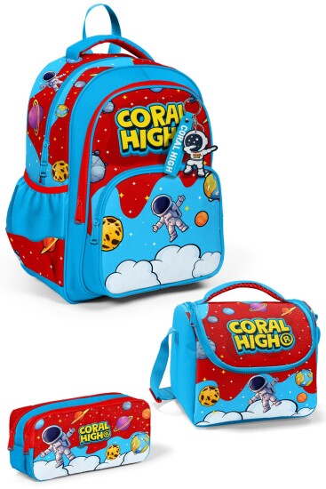 Coral High Kids Astronot Uzay Desenli 3'lü Okul Çanta Seti SET0133245 
