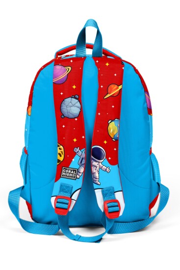 Coral High Kids Astronot Uzay Desenli Üç Bölmeli Okul Sırt Çantası 33245 - 2