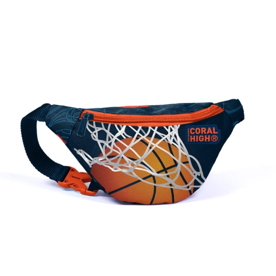 Coral High Kids Lacivert Turuncu Basketbol Desenli Bel Çantası 22551 