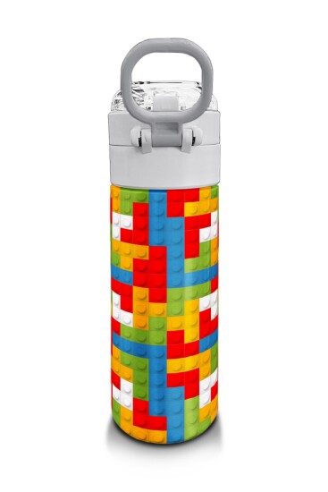 Coral High Kids Blok Desenli Pipetli ve Direkt İçim Çelik Termos 500 ml 31991 - 3