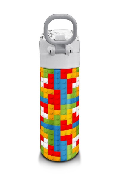 Coral High Kids Blok Desenli Pipetli ve Direkt İçim Çelik Termos 500 ml 31991 - 3