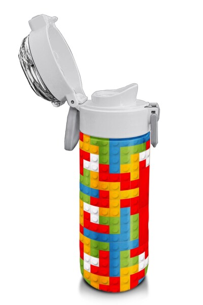 Coral High Kids Blok Desenli Pipetli ve Direkt İçim Çelik Termos 500 ml 31991 - 6