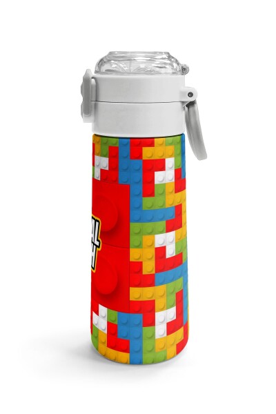 Coral High Kids Blok Desenli Pipetli ve Direkt İçim Çelik Termos 500 ml 31991 - 3