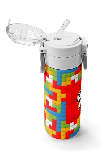 Coral High Kids Blok Desenli Pipetli ve Direkt İçim Çelik Termos 500 ml 31991 - 5