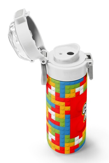 Coral High Kids Blok Desenli Pipetli ve Direkt İçim Çelik Termos 500 ml 31991 - 6