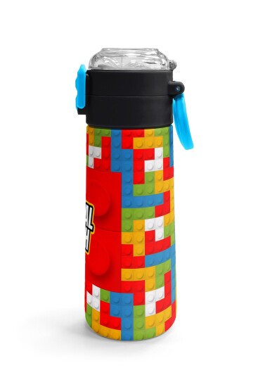 Coral High Kids Blok Desenli Pipetli ve Direkt İçim Çelik Termos 500 ml 31991 - 3