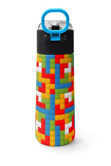 Coral High Kids Blok Desenli Pipetli ve Direkt İçim Çelik Termos 500 ml 31991 - 4