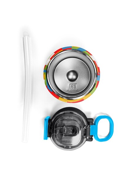 Coral High Kids Blok Desenli Pipetli ve Direkt İçim Çelik Termos 500 ml 31991 - 7