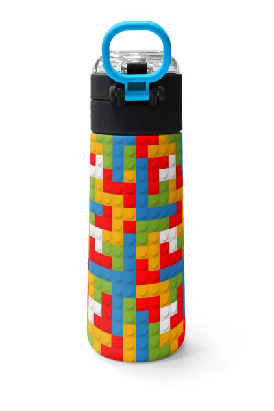 Coral High Kids Blok Desenli Pipetli ve Direkt İçim Çelik Termos 500 ml 31991 - 4