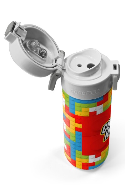 Coral High Kids Blok Desenli Pipetli ve Direkt İçim Çelik Termos 500 ml 31991 - 3