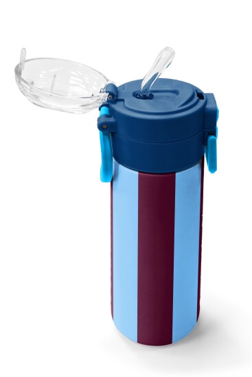 Coral High Kids Bordo Mavi Taraftar Desenli Pipetli ve Direkt İçim Çelik Termos 500 ml 31788 - 5