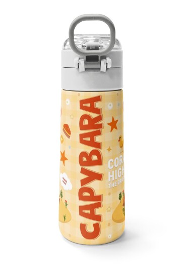 Coral High Kids Kapibara Desenli Pipetli ve Direkt İçim Çelik Termos 500 ml 31793 - 4