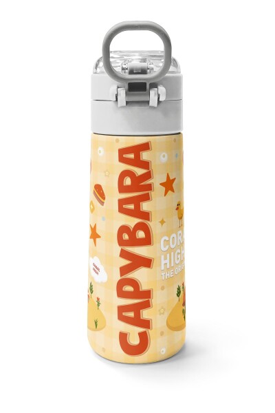 Coral High Kids Kapibara Desenli Pipetli ve Direkt İçim Çelik Termos 500 ml 31793 - 4