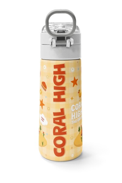 Coral High Kids Kapibara Desenli Pipetli ve Direkt İçim Çelik Termos 500 ml 31793 - 4